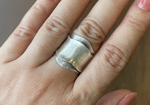Organic Shaped Silver Ring