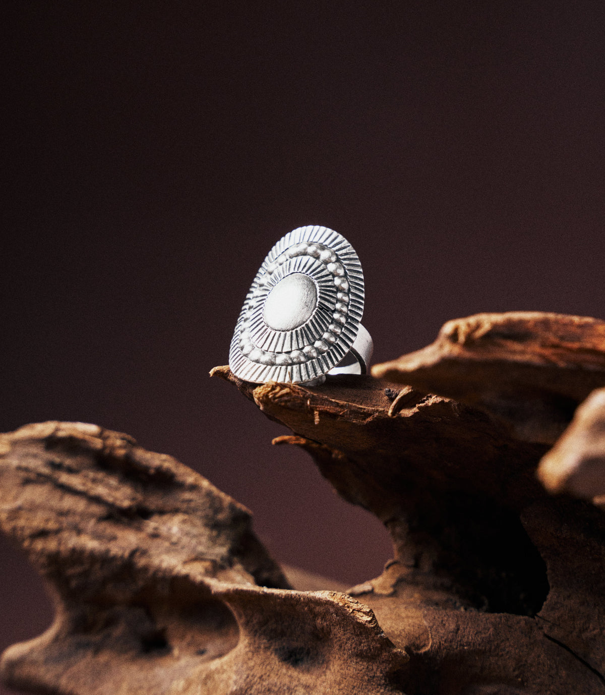 Silver boho ring